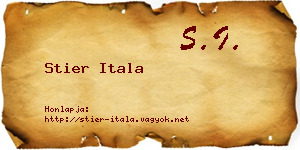 Stier Itala névjegykártya